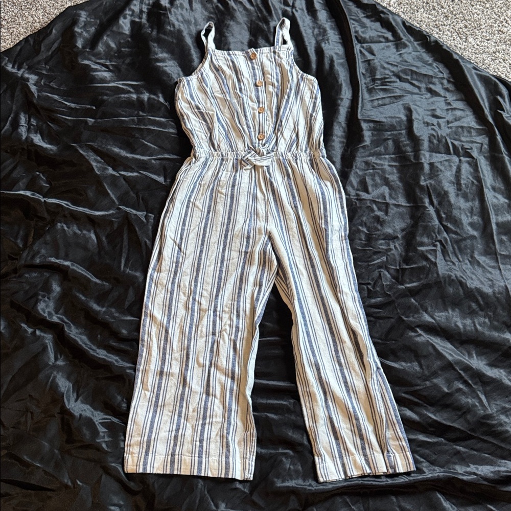 OshKosh B'gosh Blue and White Striped Jumpsuit